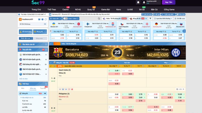 Thể thao SOC99 với sảnh K – Sports